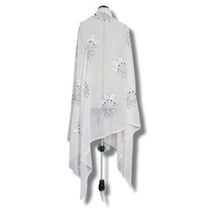 White Sheer Abstract Pashmina